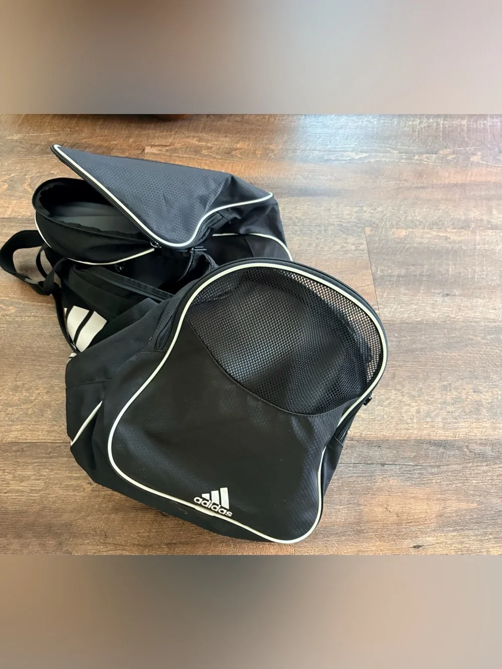 adidas Black Duffel Bag with White Logo